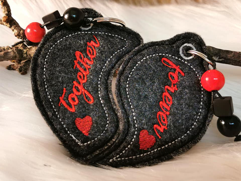 Herzensmensch Schlüsselanhänger - ITH-Stickdatei